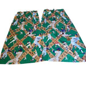 MLB teams Vintage baseball Teams curtains 2 Panels 24" Wide x 63" Long USA Made